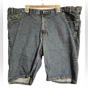 Blue Jean Shorts with Relaxed Fit and Knee-Length Style